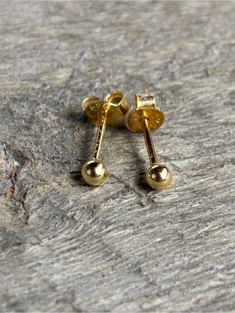 925 Gold Ball Stud Earrings - Classic Gold Women Jewelry